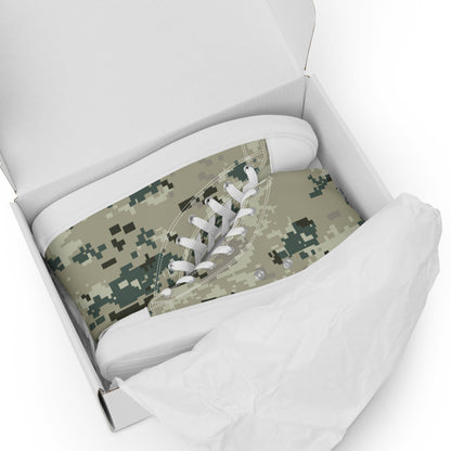 Thailand Navy Digital CAMO Men’s high top canvas shoes - Mens High Top Canvas Shoes