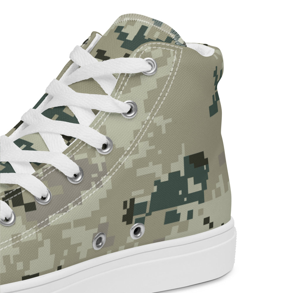 Thailand Navy Digital CAMO Men’s high top canvas shoes - Mens High Top Canvas Shoes