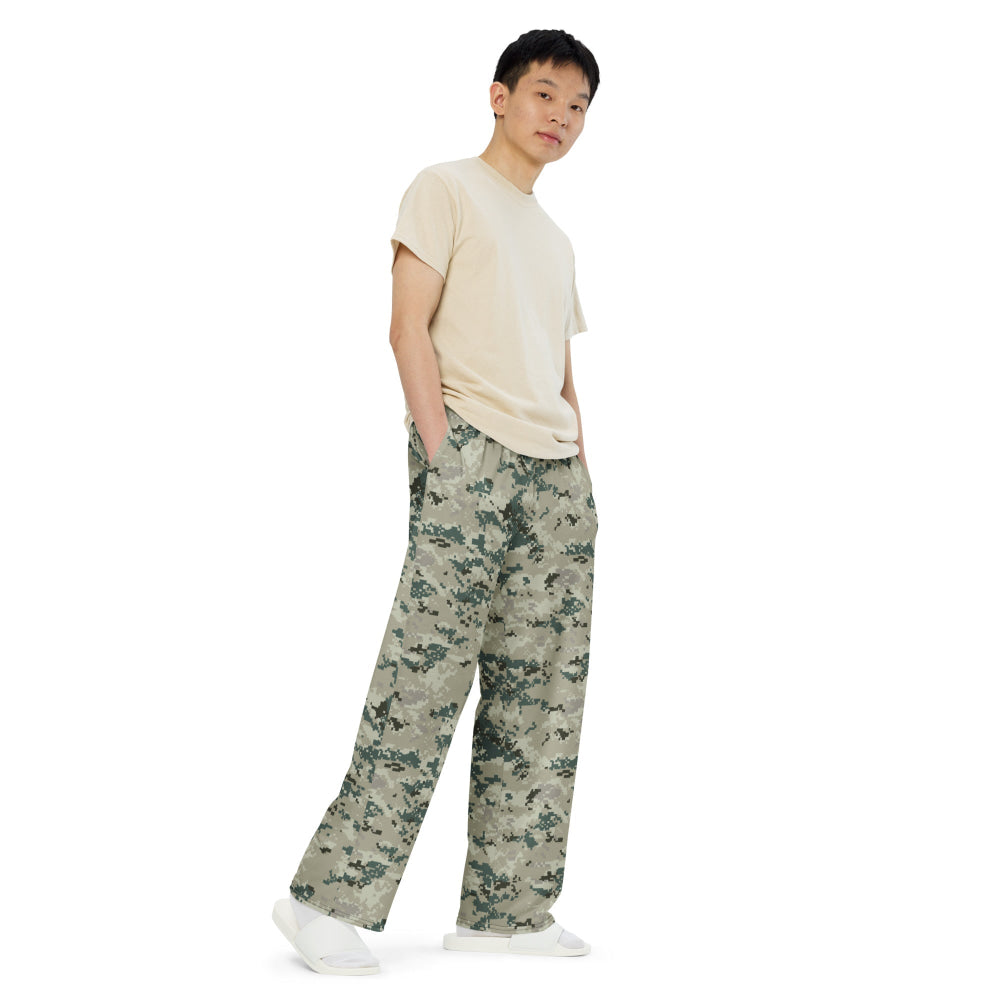 Thailand Navy Digital CAMO unisex wide-leg pants - Unisex Wide-Leg Pants