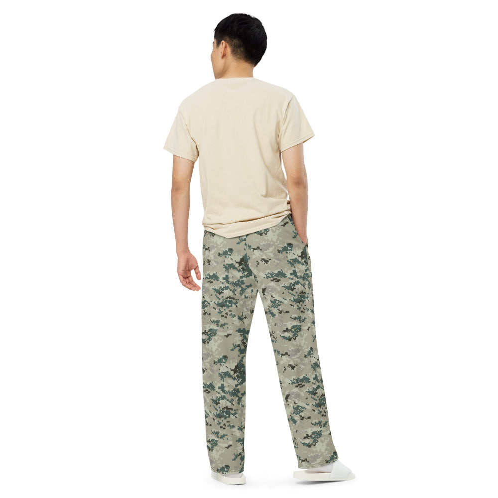 Thailand Navy Digital CAMO unisex wide-leg pants - Unisex Wide-Leg Pants