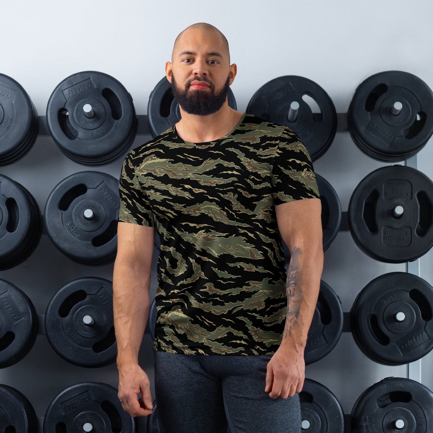 Thailand “Tadpole” (TSP) Tiger Stripe CAMO Mens athletic t-shirt - XS - Athletic T-Shirts