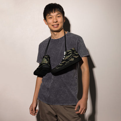 Thailand “Tadpole” (TSP) Tiger Stripe CAMO Mens high top canvas shoes - High Top Canvas Shoes