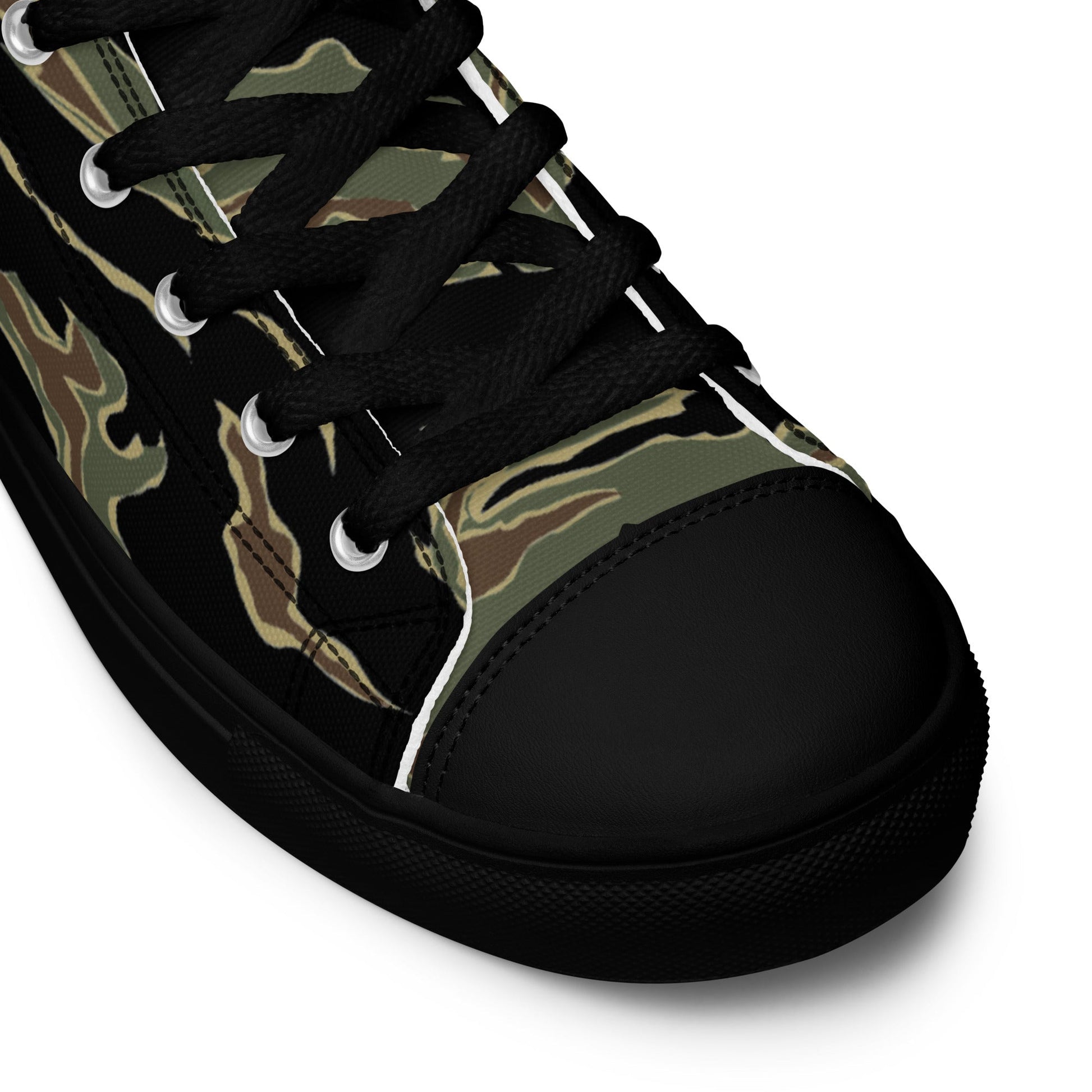 Thailand “Tadpole” (TSP) Tiger Stripe CAMO Mens high top canvas shoes - High Top Canvas Shoes