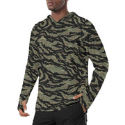 Tiger Stripe Tadpole CAMO Mens Sunscreen Sports Hoodie With Thumb Holes