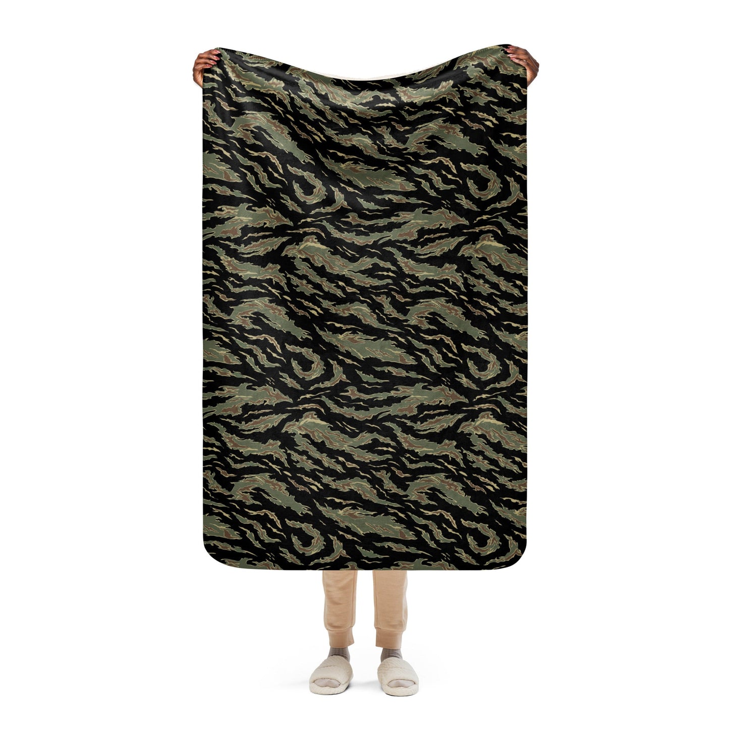 Thailand “Tadpole” (TSP) Tiger Stripe CAMO Sherpa blanket - 37″×57″ - Blankets