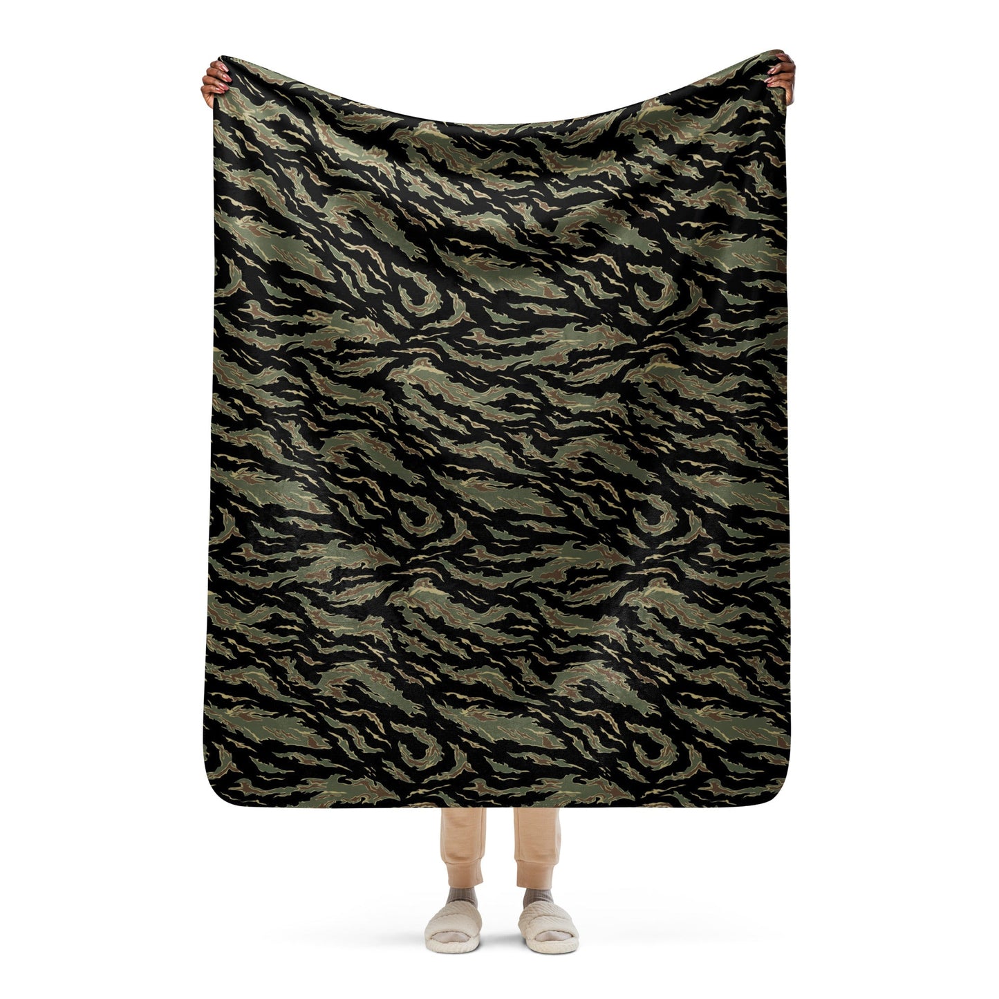 Thailand “Tadpole” (TSP) Tiger Stripe CAMO Sherpa blanket - 50″×60″ - Blankets