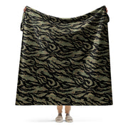 Tiger Stripe Tadpole CAMO Sherpa Blanket - 60″×80″