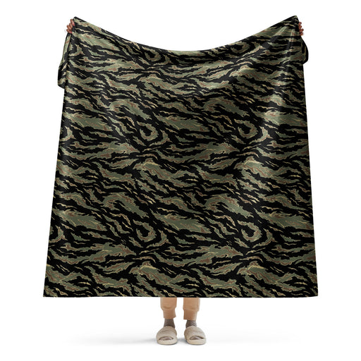 Tiger Stripe Tadpole CAMO Sherpa Blanket - 60″×80″