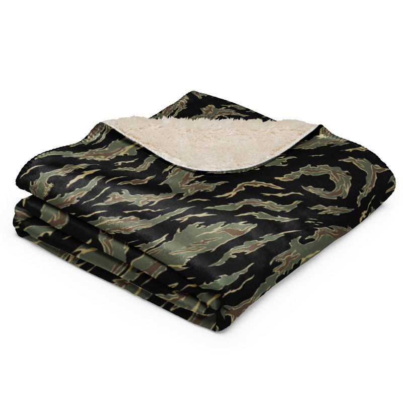 Tiger Stripe Tadpole CAMO Sherpa Blanket