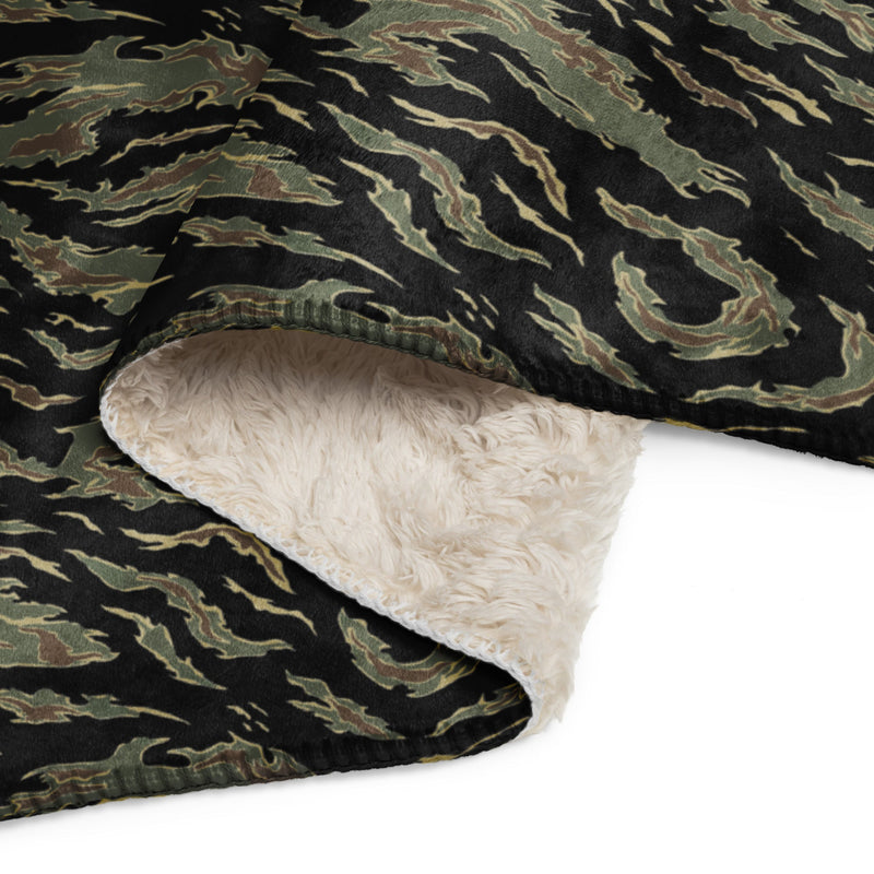 Tiger Stripe Tadpole CAMO Sherpa Blanket