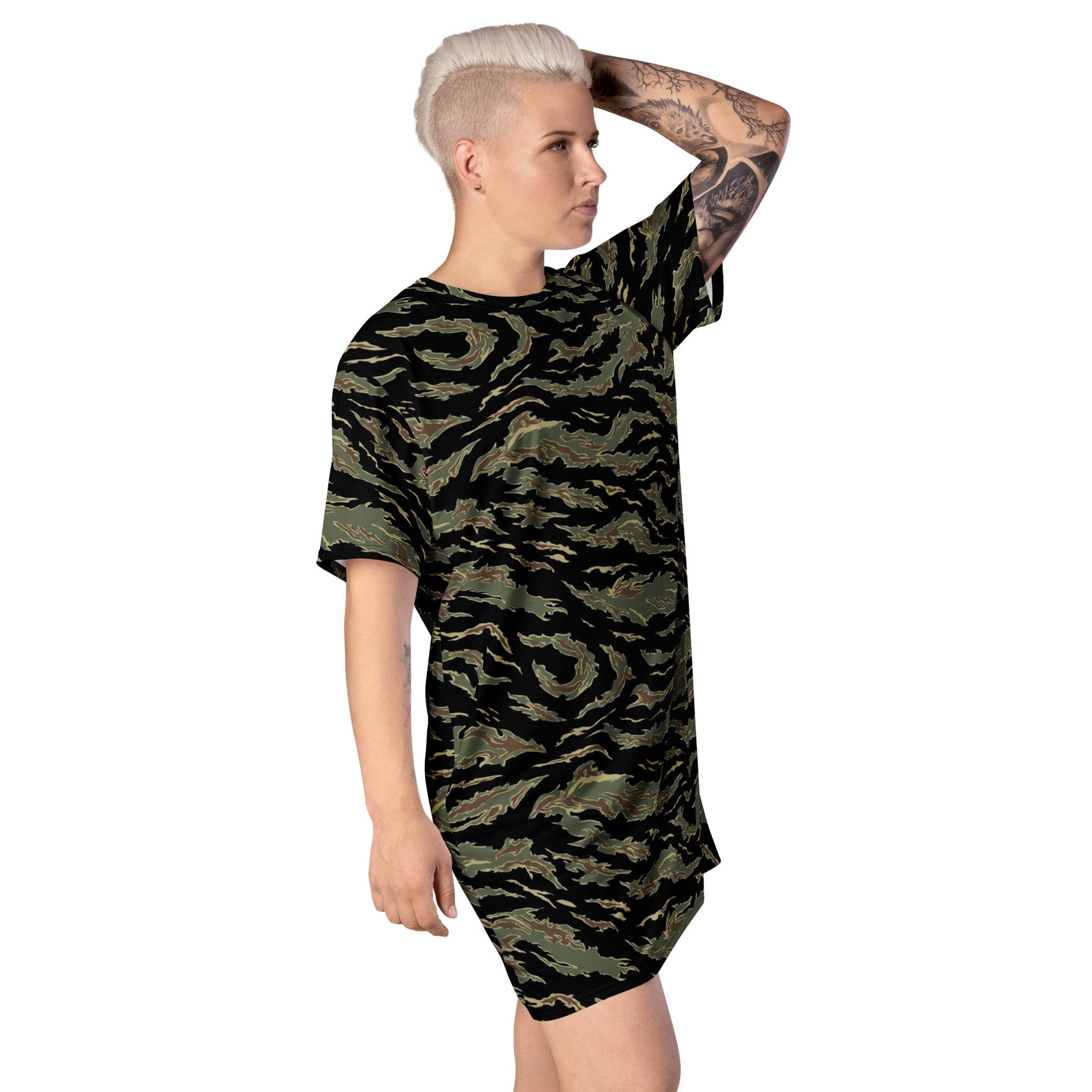 Thailand “Tadpole” (TSP) Tiger Stripe CAMO T-shirt dress - Womens T-Shirt Dresses