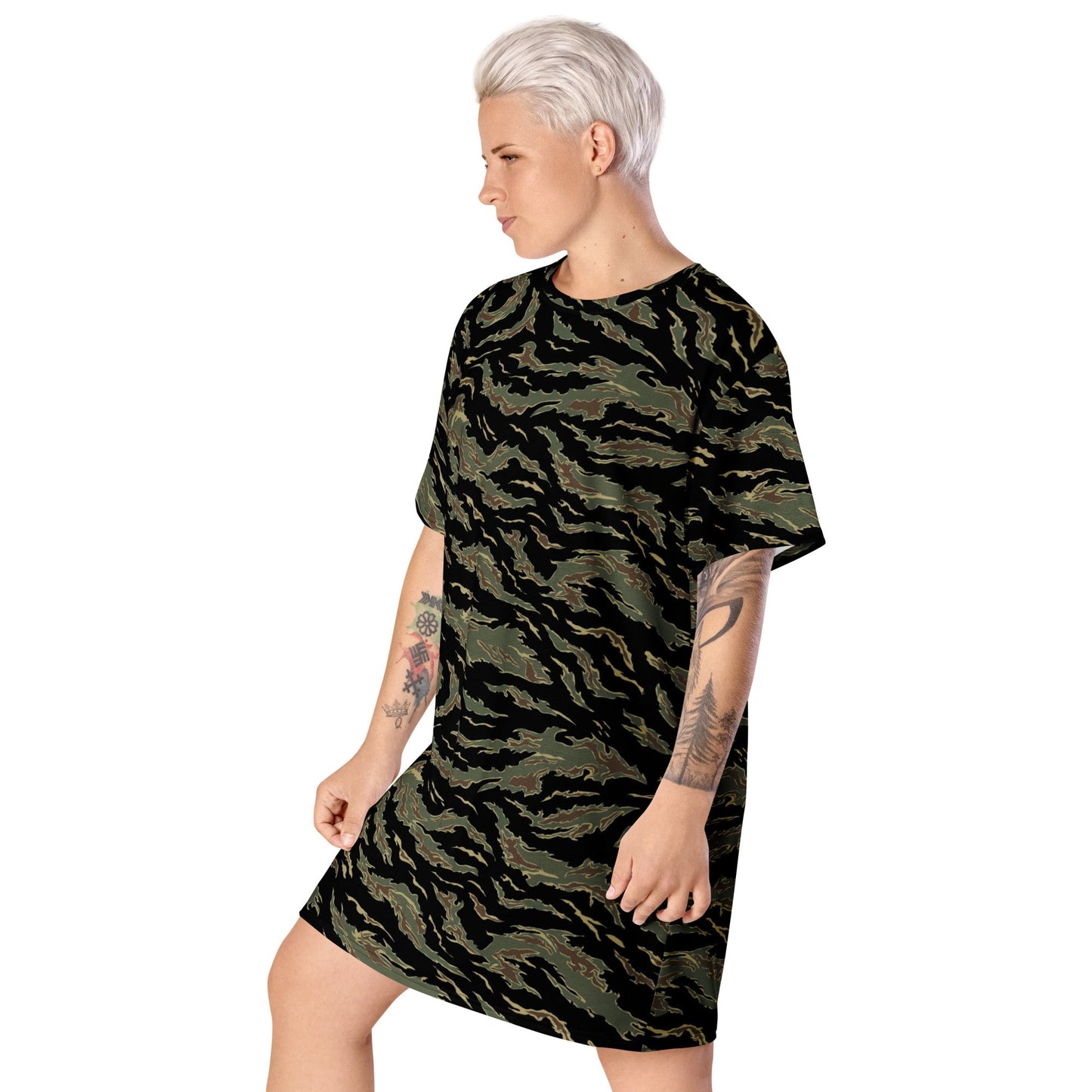 Thailand “Tadpole” (TSP) Tiger Stripe CAMO T-shirt dress - Womens T-Shirt Dresses