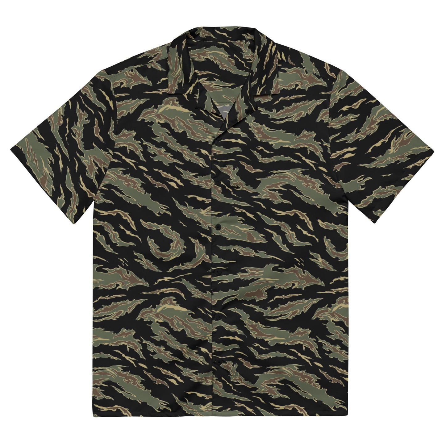 Thailand “Tadpole” (TSP) Tiger Stripe CAMO Unisex Short-Sleeve Button Shirt - 2XS