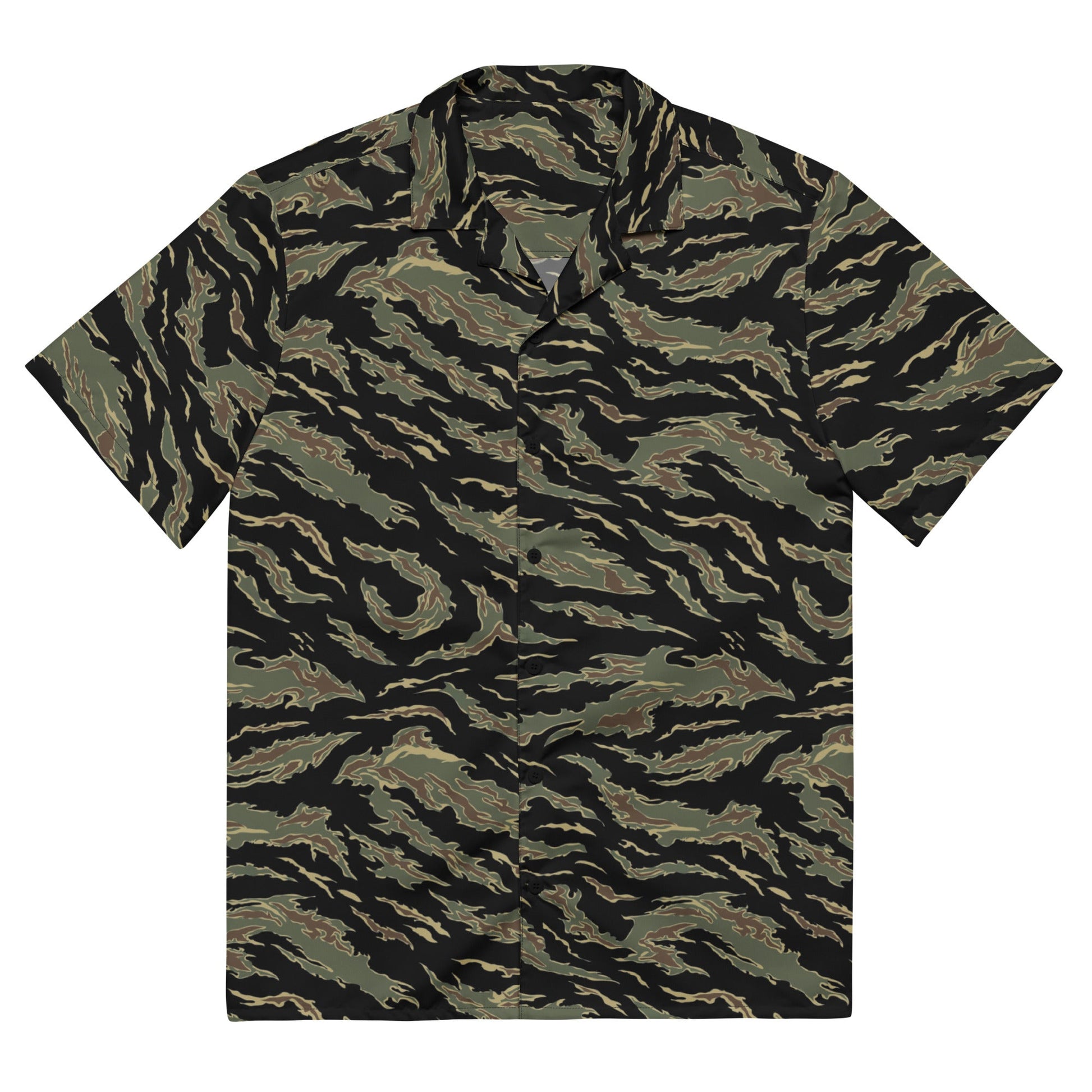 Thailand “Tadpole” (TSP) Tiger Stripe CAMO Unisex Short-Sleeve Button Shirt - 2XS