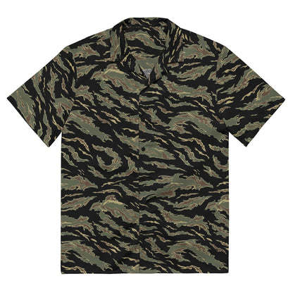 Thailand “Tadpole” (TSP) Tiger Stripe CAMO Unisex Short-Sleeve Button Shirt - 2XS