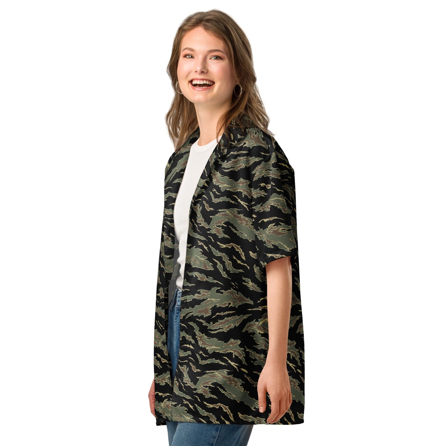 Thailand “Tadpole” (TSP) Tiger Stripe CAMO Unisex Short-Sleeve Button Shirt