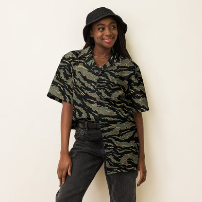 Thailand “Tadpole” (TSP) Tiger Stripe CAMO Unisex Short-Sleeve Button Shirt