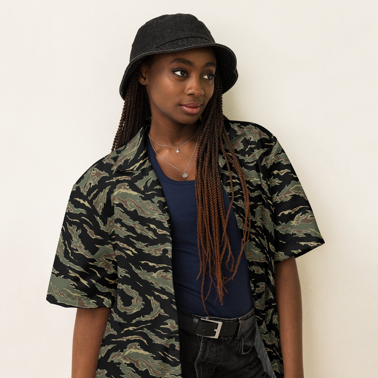Thailand “Tadpole” (TSP) Tiger Stripe CAMO Unisex Short-Sleeve Button Shirt