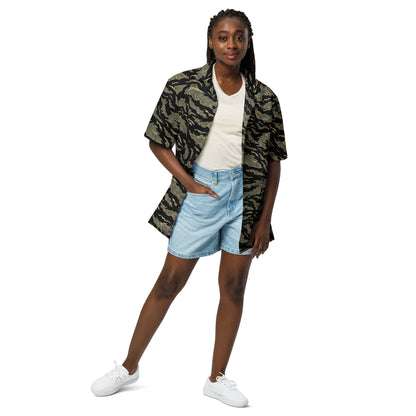 Thailand “Tadpole” (TSP) Tiger Stripe CAMO Unisex Short-Sleeve Button Shirt