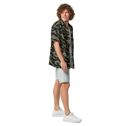 Thailand “Tadpole” (TSP) Tiger Stripe CAMO Unisex Short-Sleeve Button Shirt