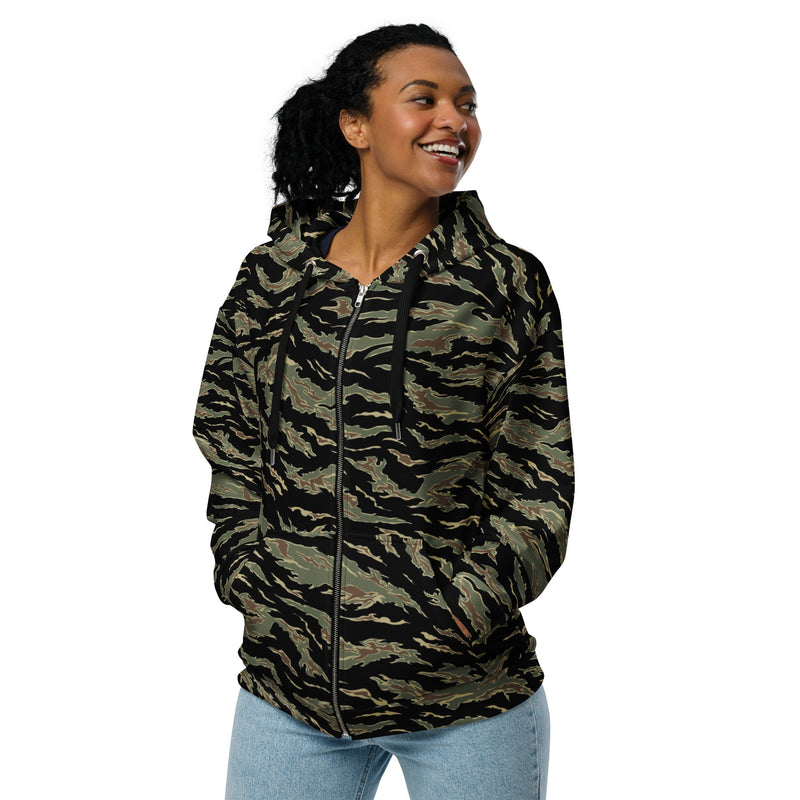 Tiger Stripe Tadpole CAMO Unisex Zip Hoodie
