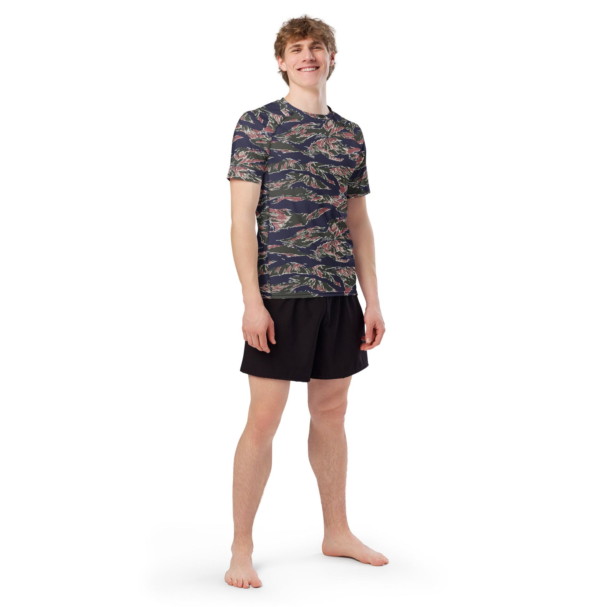Thailand Tiger Stripe CAMO Mens Short-Sleeve Rash Guard