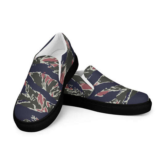Thailand Tiger Stripe CAMO Mens Slip-On Canvas Shoes - 5