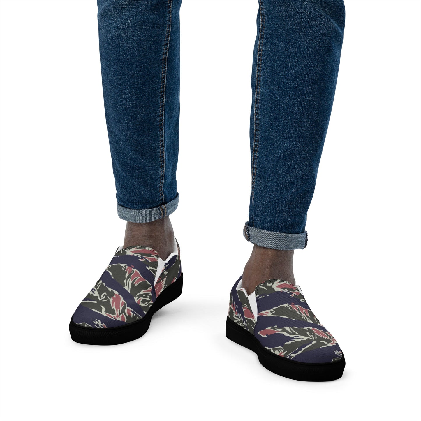 Thailand Tiger Stripe CAMO Mens Slip-On Canvas Shoes