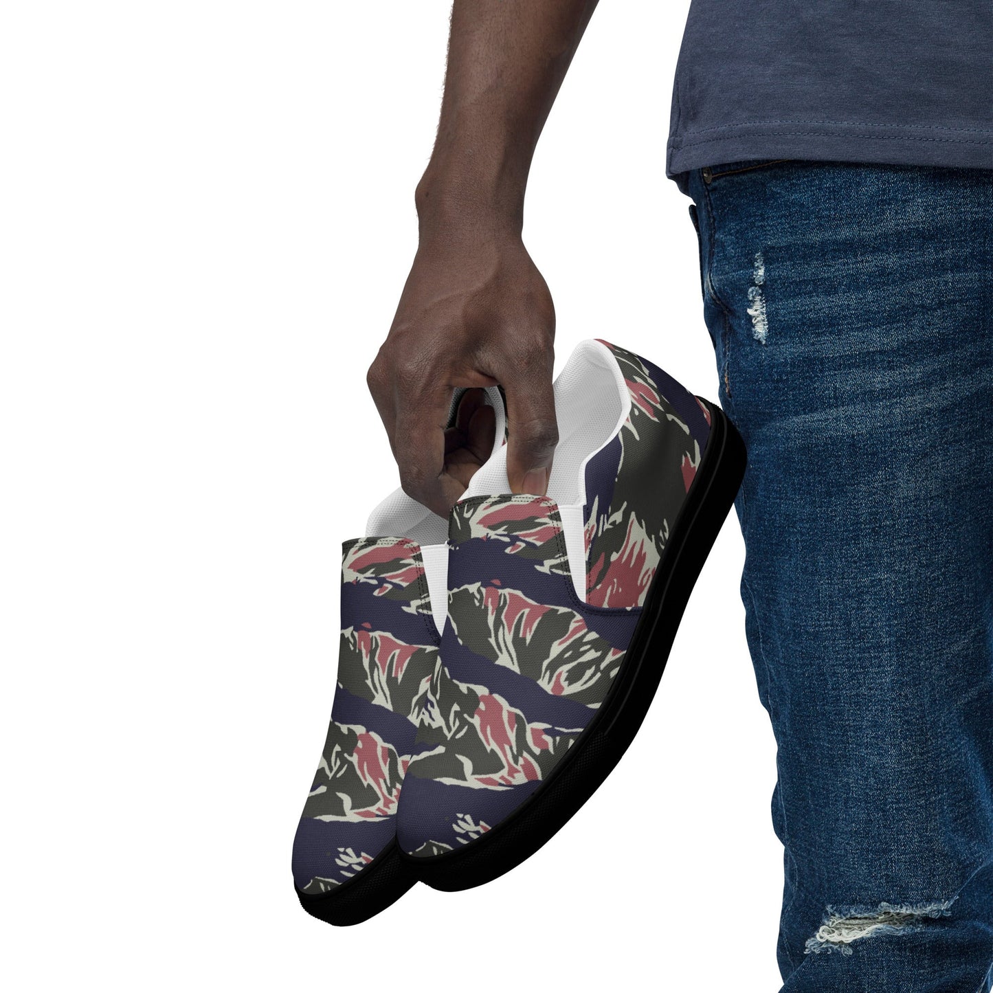 Thailand Tiger Stripe CAMO Mens Slip-On Canvas Shoes