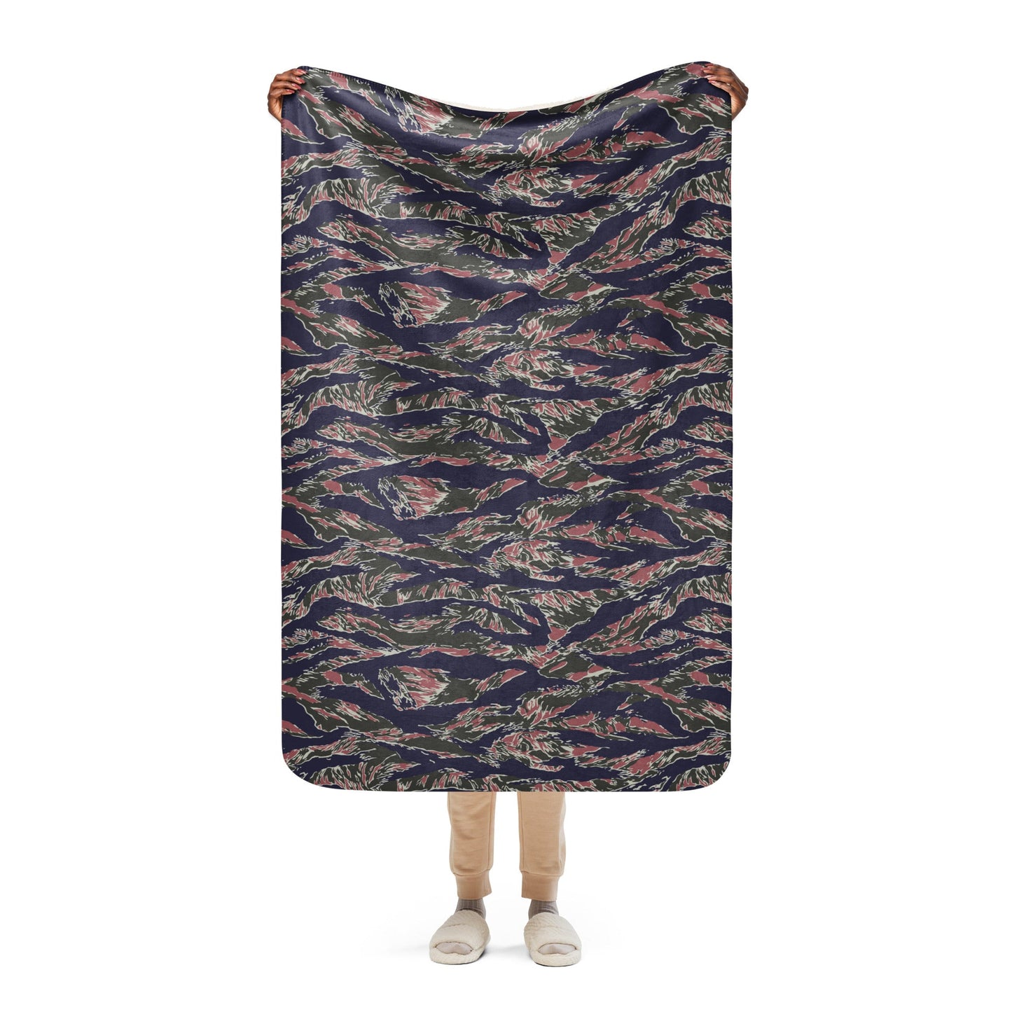 Thailand Tiger Stripe CAMO Sherpa Blanket - 37″×57″