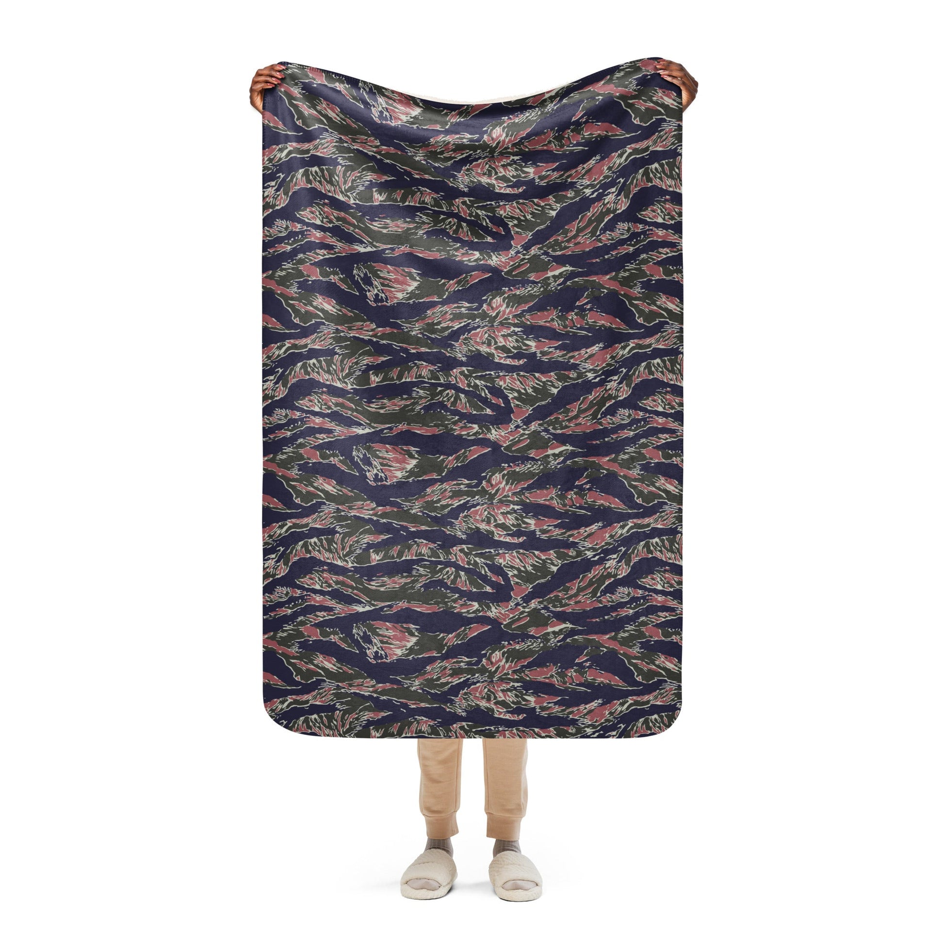 Thailand Tiger Stripe CAMO Sherpa Blanket - 37″×57″