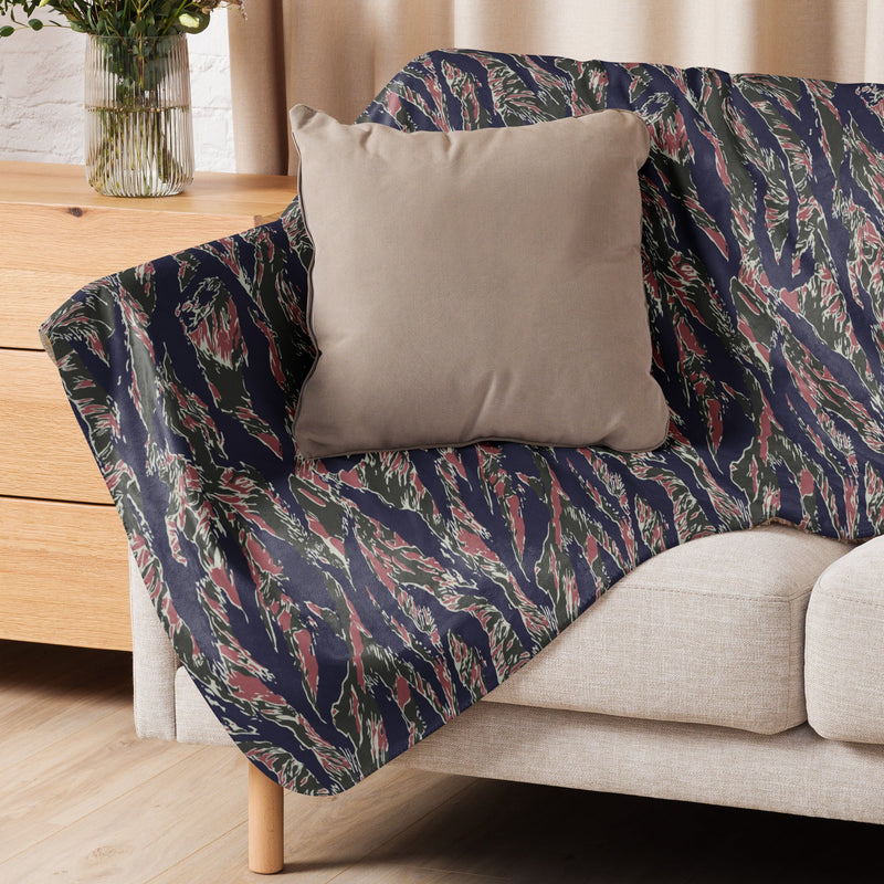 Tiger Stripe Siam Shadow CAMO Sherpa Blanket