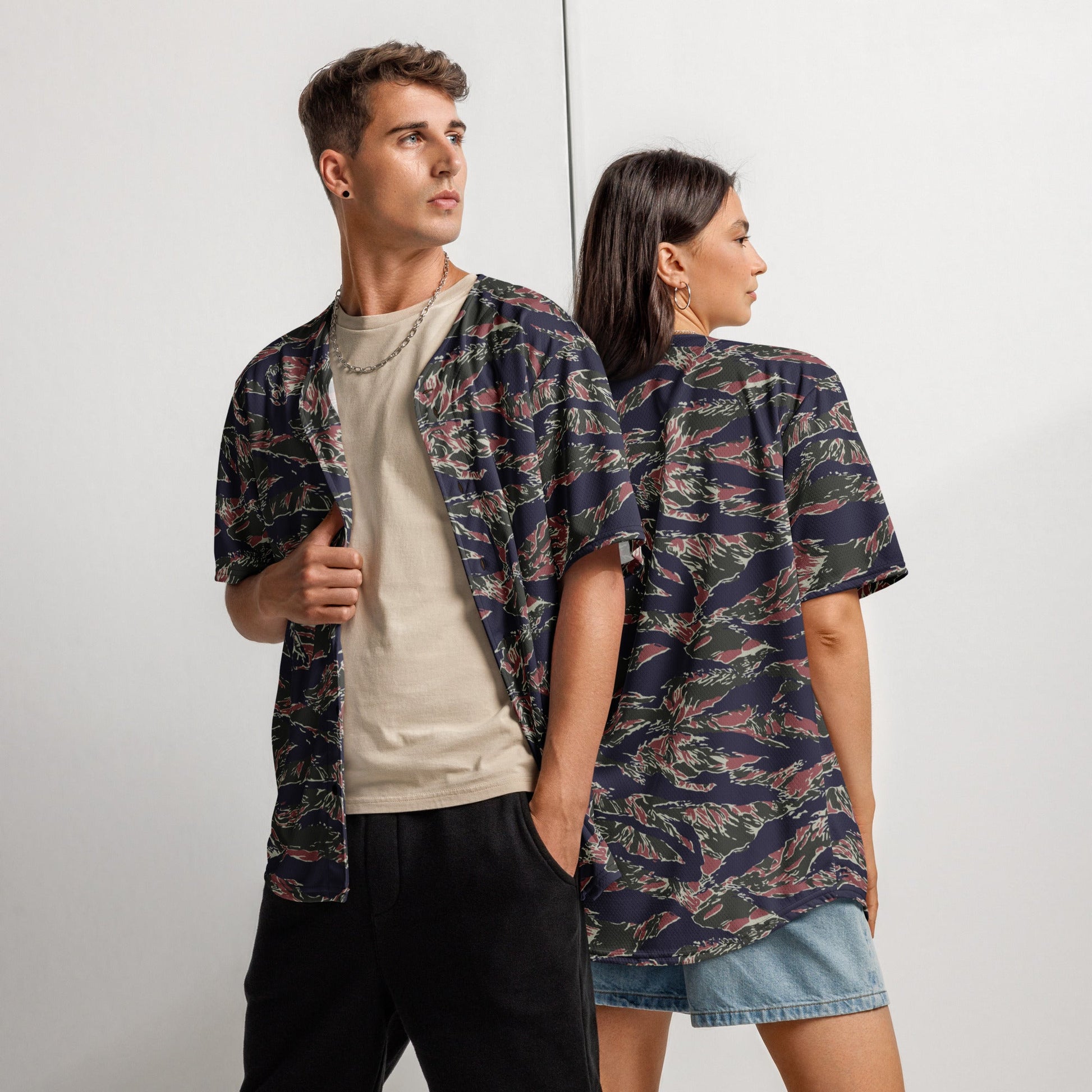 Thailand Tiger Stripe CAMO Unisex Baseball Jersey - 2XS