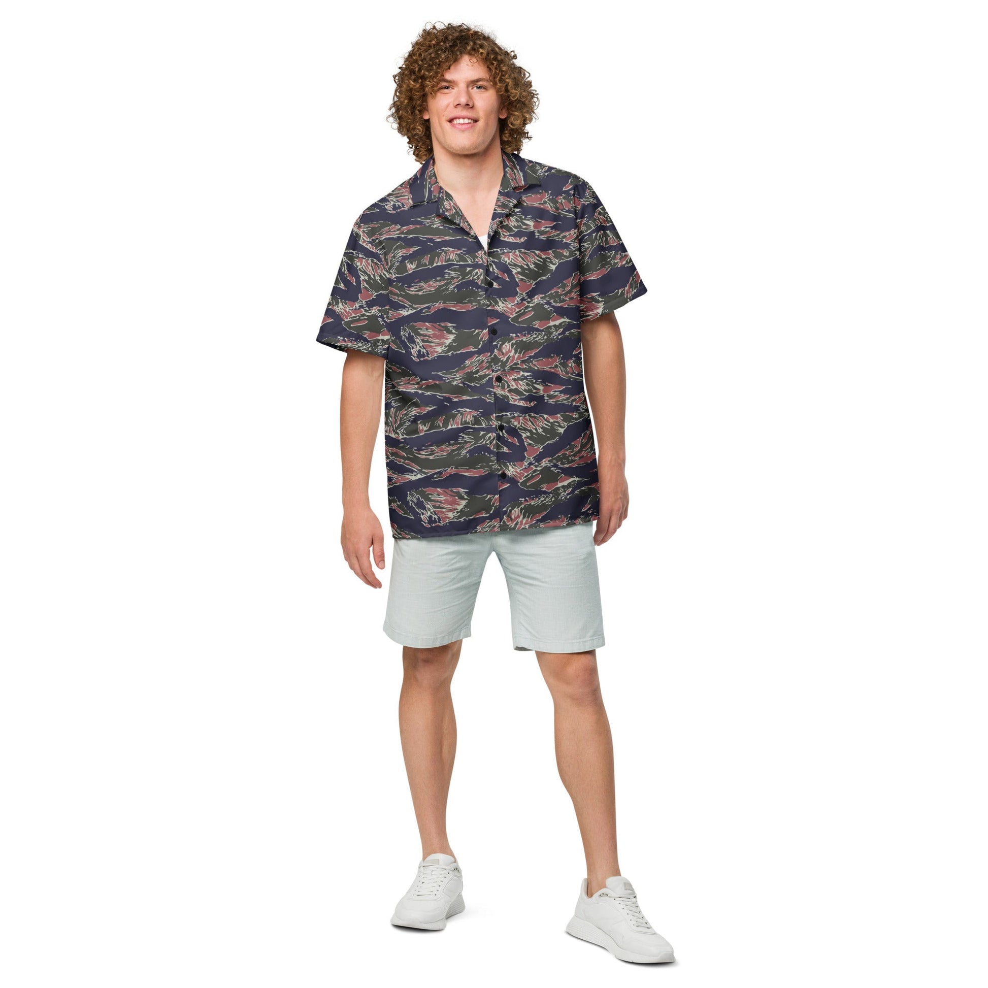 Thailand Tiger Stripe CAMO Unisex Short-Sleeve Button Shirt