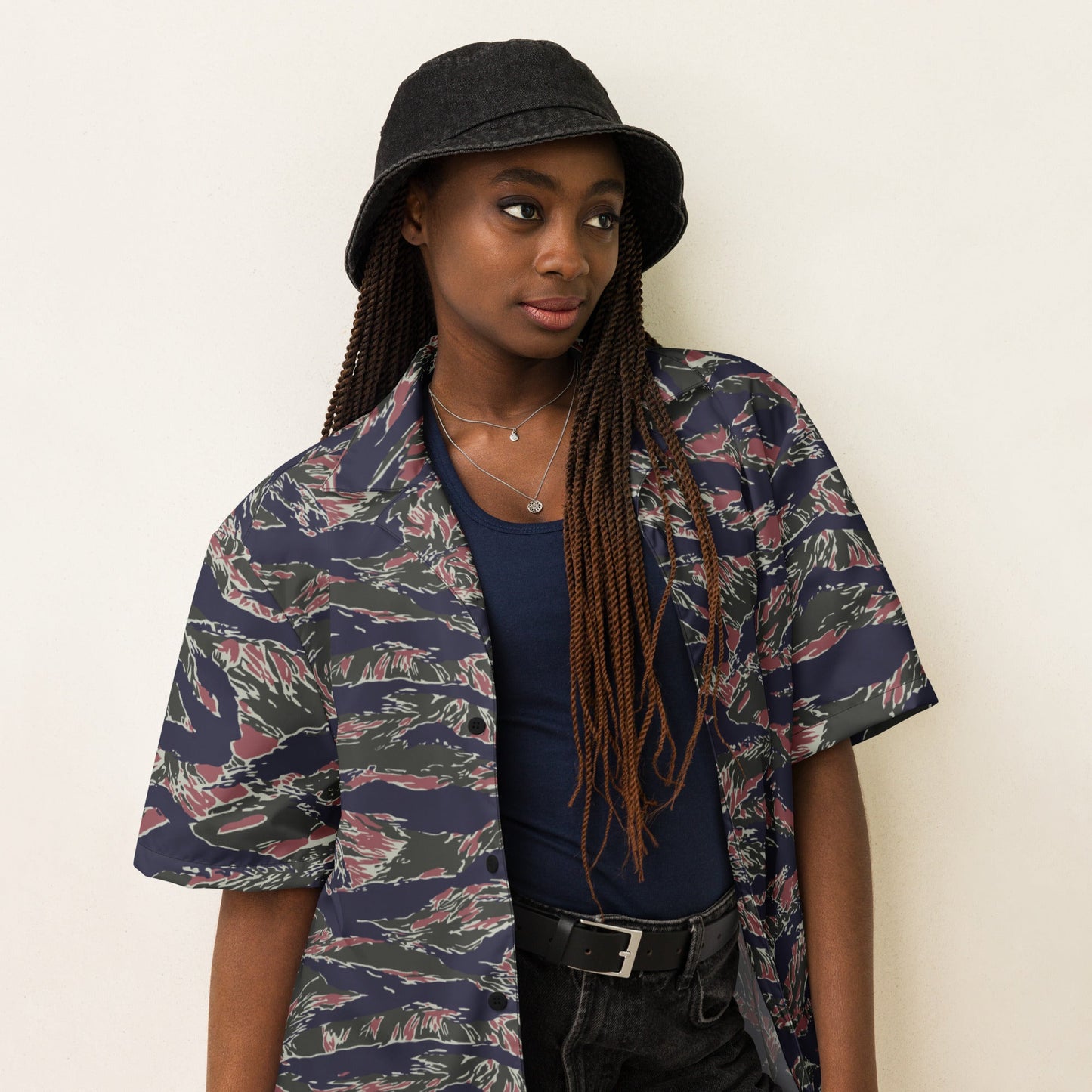 Thailand Tiger Stripe CAMO Unisex Short-Sleeve Button Shirt