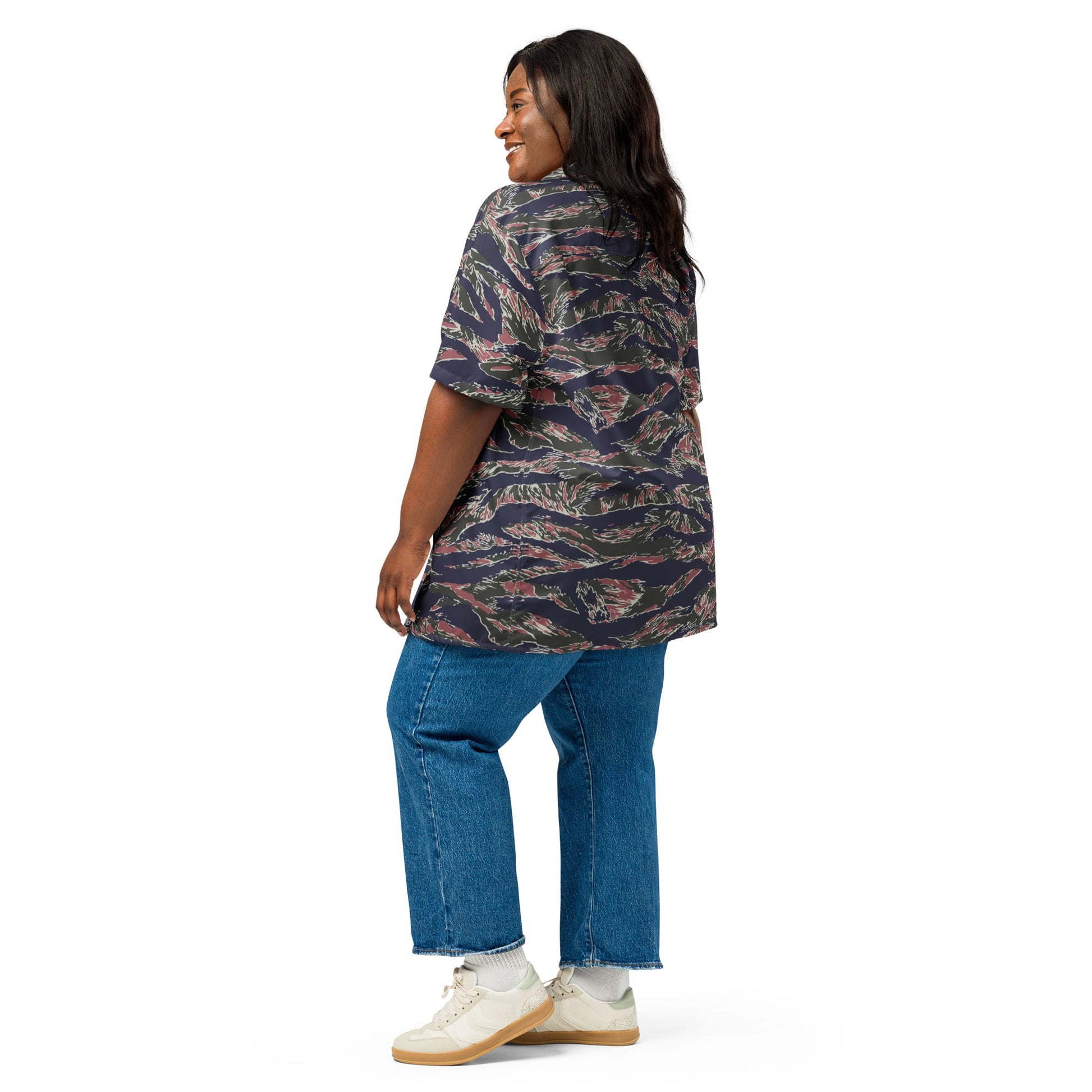 Thailand Tiger Stripe CAMO Unisex Short-Sleeve Button Shirt