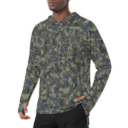 The Tomorrow War Movie Digital Flecktarn CAMO Mens Sunscreen Sports Hoodie With Thumb Holes - S / White