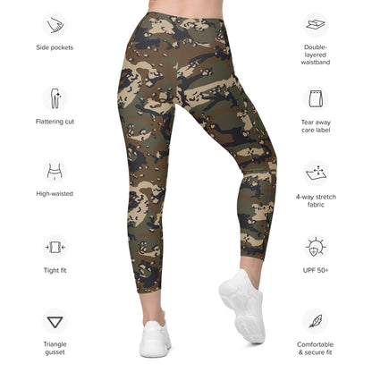 Thermoball Chocolate Chip Woodland CAMO Leggings with pockets - Womens With Pockets