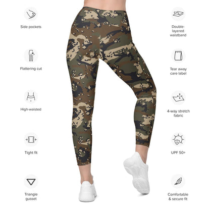 Thermoball Chocolate Chip Woodland CAMO Women’s Leggings with pockets - Womens
