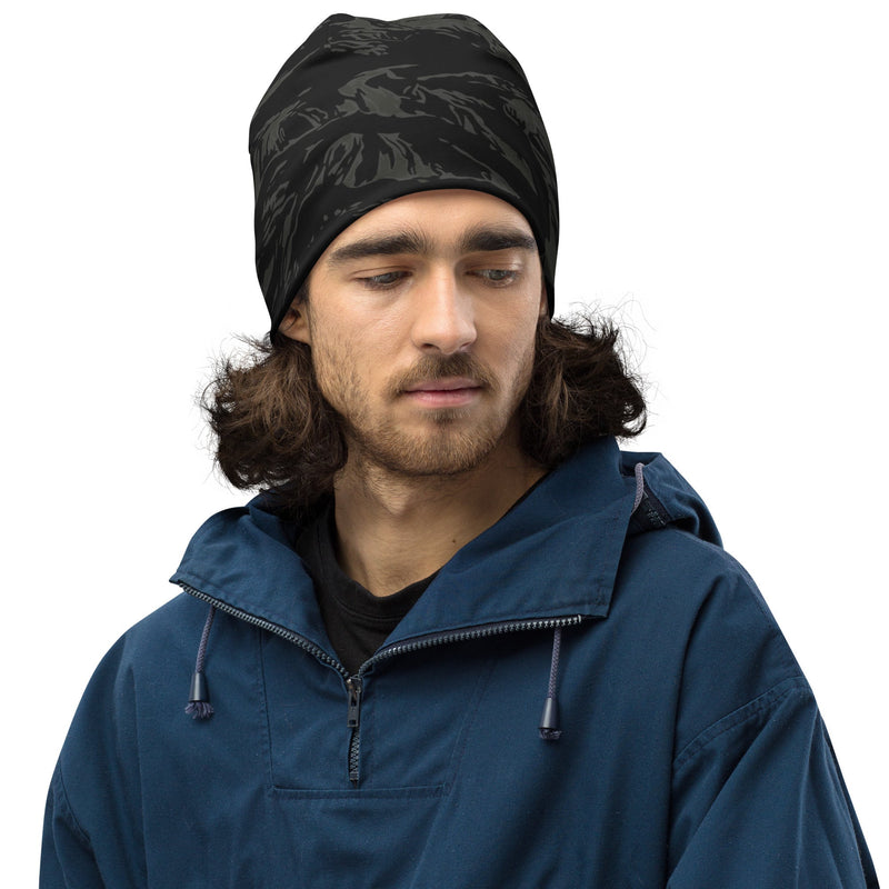 Tiger Stripe Black Shadow CAMO Beanie - Head