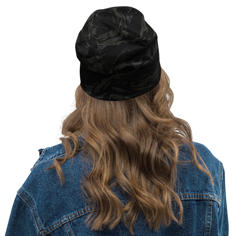 Tiger Stripe Black Shadow CAMO Beanie - Head