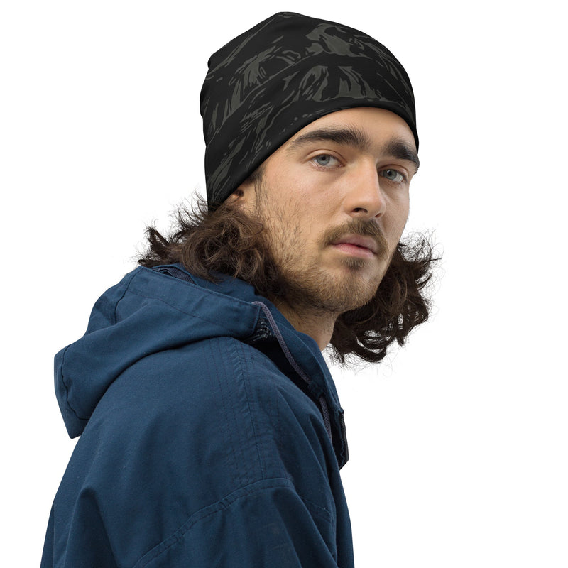 Tiger Stripe Black Shadow CAMO Beanie - Head