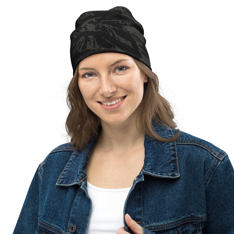 Tiger Stripe Black Shadow CAMO Beanie - Head