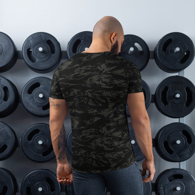 Tiger Stripe Black Shadow CAMO Mens Athletic T-Shirt - Shirt
