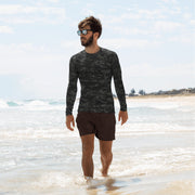 Tiger Stripe Black Shadow CAMO Mens Long-Sleeve Rash Guard - XS - LS