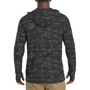 Tiger Stripe Black Shadow CAMO Mens Sunscreen Sports Hoodie With Thumb Holes