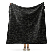 Tiger Stripe Black Shadow CAMO Sherpa Blanket - 60″×80″