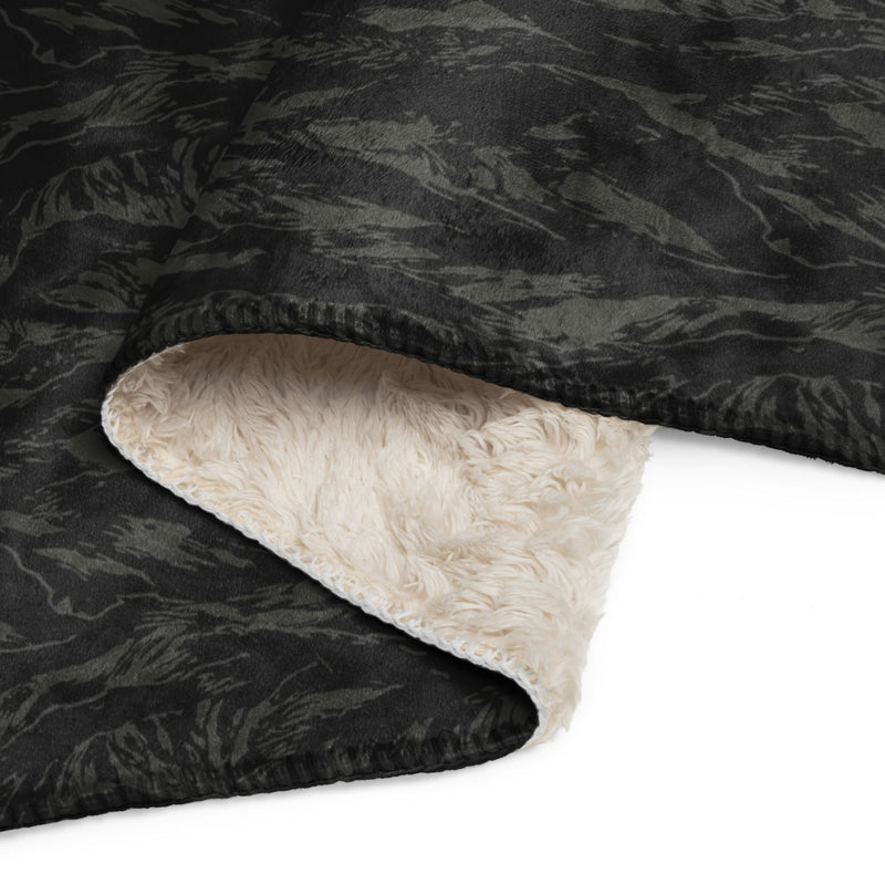 Tiger Stripe Black Shadow CAMO Sherpa Blanket