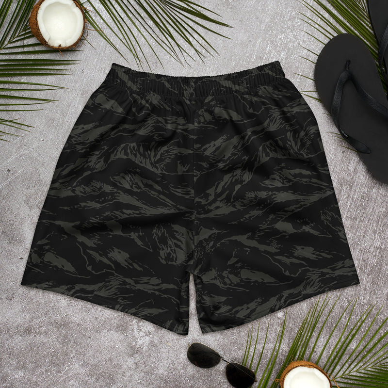 Tiger Stripe Black Shadow CAMO Unisex Athletic Long Shorts