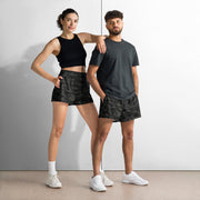 Tiger Stripe Black Shadow CAMO Unisex Athletic Shorts